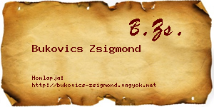 Bukovics Zsigmond névjegykártya